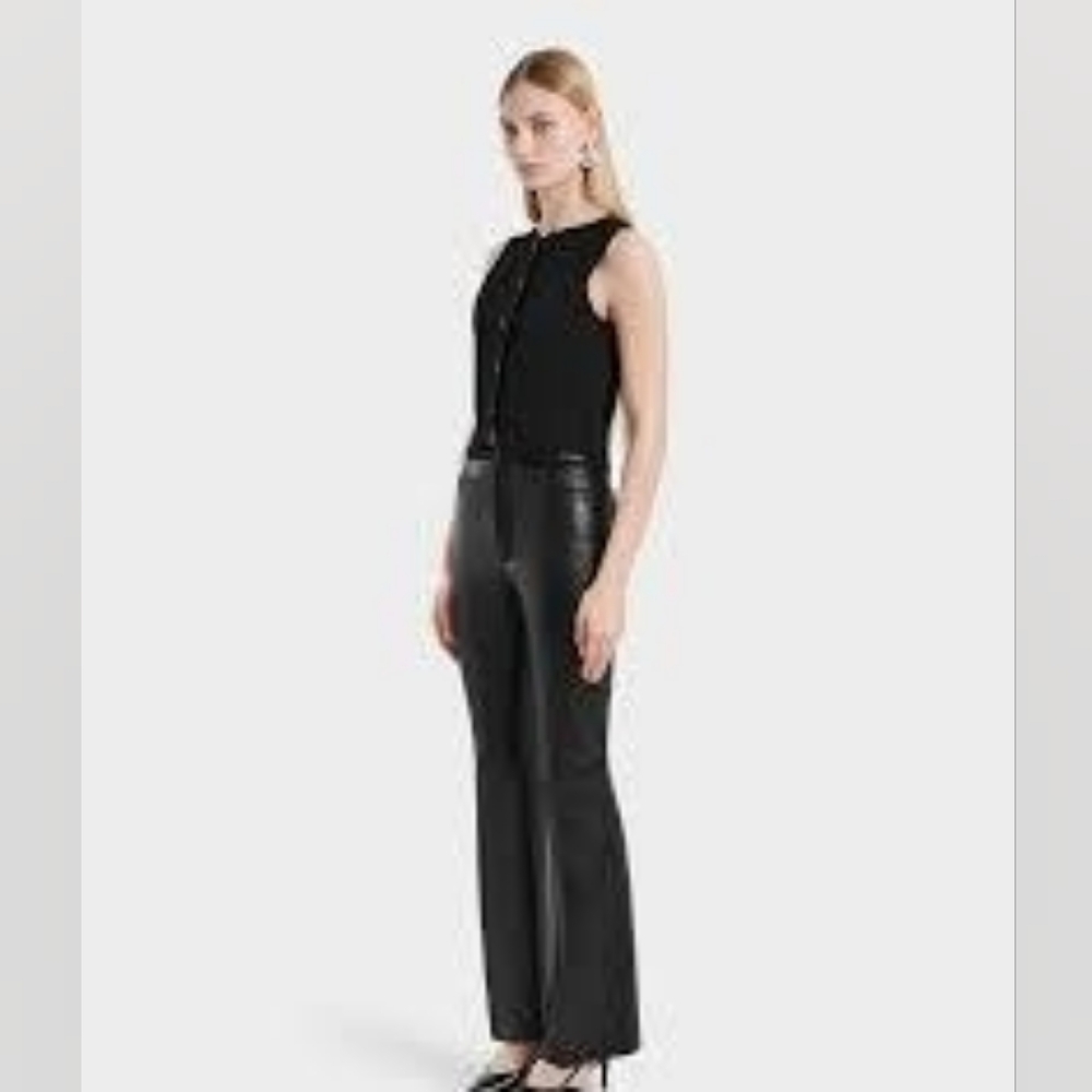 RUDSAK Black Wide-Leg Leather Jeans